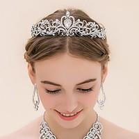 Women\'s Rhinestone / Alloy Headpiece-Wedding Tiaras 1 Piece Silver Round