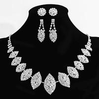 Women\'s Alloy Wedding/Party Jewelry Set 2 Pairs of Rhinestone Earrings 1 Crystal Necklace