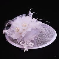 womens feather imitation pearl flax headpiece wedding special occasion ...