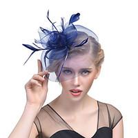 womens retro feather tulle yarn headpiece wedding special occasion flo ...