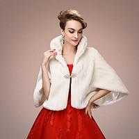 womens wrap shrugs half sleeve faux fur white wedding partyevening sha ...