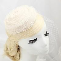 Women\'s Flower Girl\'s Lace Imitation Pearl Flannelette Headpiece-Wedding Special Occasion Outdoor Fascinators Hats