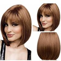 Women\'s Fashion Brown Short Hair Wig Scorpio Wig with Full Bang
