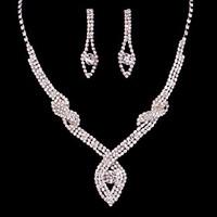 womensladies alloy weddingparty jewelry set with rhinestone