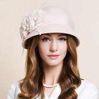 Women\'s Feather Chiffon Wool Headpiece-Wedding Special Occasion Casual Fascinators Hats 1 Piece
