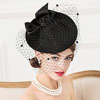 womens wool fabric net headpiece wedding special occasion casual fasci ...