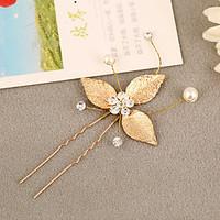 Women\'s Rhinestone / Brass / Alloy / Imitation Pearl Headpiece-Wedding Hair Pin 1 Piece