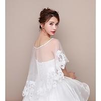 womens wrap capelets lace tulle wedding party evening party evening bi ...