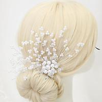 Women\'s Flower Girl\'s Crystal Alloy Imitation Pearl Headpiece-Wedding Special Occasion Hair Combs 1 Piece