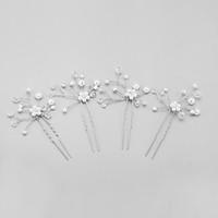 Women\'s Flower Girl\'s Crystal Alloy Imitation Pearl Headpiece-Wedding Special Occasion Hair Pin 4 Pieces