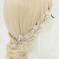 Women\'s Flower Girl\'s Rhinestone Crystal Alloy Imitation Pearl Headpiece-Wedding Special Occasion Hair Pin 3 Pieces
