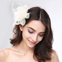Women\'s Feather / Tulle / Net Headpiece-Wedding / Special Occasion Fascinators 1 Piece