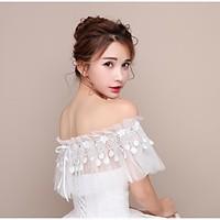 womens wrap capelets lace tulle wedding party evening party evening ta ...