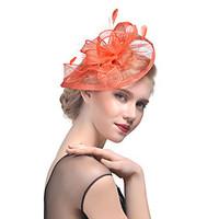 womens retro feather tulle yarn headpiece wedding special occasion flo ...