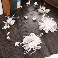 womens feather fabric headpiece wedding special occasion casual outdoo ...