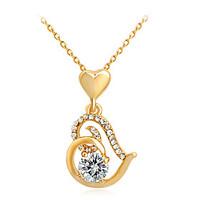 womens pendant necklaces heart rhinestone alloy euramerican fashion je ...