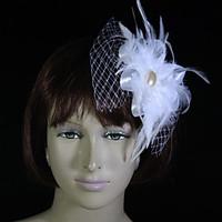 Women\'s Flower Girl\'s Feather Tulle Headpiece-Wedding Special Occasion Fascinators Flowers