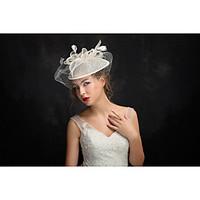 womens feather tulle flax headpiece special occasion fascinators 1 pie ...