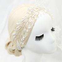 womens lace alloy imitation pearl headpiece wedding special occasion h ...