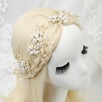 womens lace alloy imitation pearl headpiece wedding special occasion h ...