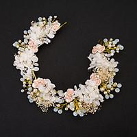 Women\'s / Flower Girl\'s Pearl / Rhinestone / Alloy Headpiece-Wedding / Special Occasion Tiaras 1 Piece Clear / White