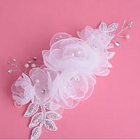 Women\'s Pearl / Rhinestone / Tulle Headpiece-Wedding / Special Occasion Flowers 1 Piece
