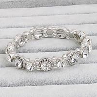 Women\'s Tennis Bracelet Crystal Movie Jewelry Crystal Circle Silver Jewelry For Wedding 1 Set