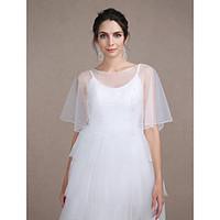 Women\'s Wrap Capelets Sleeveless Tulle Ivory Wedding / Party/Evening Scoop Button / Pearls Pullover