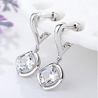 Women Fine 925 Silver Ball Crystal Tassel Drop Earrings for Wedding Party
