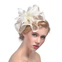 womens retro feather tulle yarn headpiece wedding special occasion flo ...