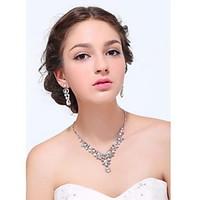 womens silver alloy rhinestone cubic zirconia jewelry set