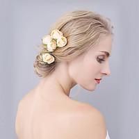 Women\'s Fabric Headpiece-Wedding Special Occasion Outdoor Hair Pin 3 Pieces