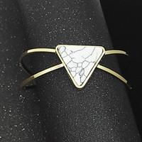 Women\'s Cuff Bracelet Fashion Alloy Triangle Shape Black White Jewelry For Party Special Occasion Birthday Gift 1 pc