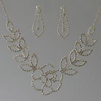 Women\'s Chain Necklaces Oval Geometric Rhinestone Zinc Alloy Flower Style Rhinestone Jewelry ForWedding Party Special Occasion Birthday