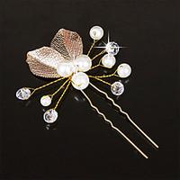 women fashion gold pearls leaves hairpin hair clip for wedding bride