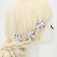 Women\'s Flower Girl\'s Rhinestone Alloy Headpiece-Wedding Special Occasion Hair Pin 3 Pieces