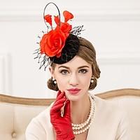 Women\'s Feather / Wool / Net Headpiece-Wedding / Special Occasion / Casual Fascinators / Hats 1 Piece