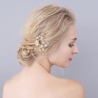 Women\'s Rhinestone Alloy Imitation Pearl Headpiece-Wedding Special Occasion Hair Pin 1 Piece