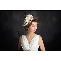 womens feather tulle flax net headpiece special occasion fascinators 1 ...