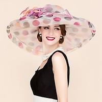 Women\'s Organza Headpiece-Wedding / Special Occasion / Casual Fascinators / Hats 1 Piece Multicolor Round 57