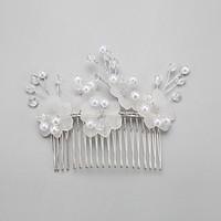 Women\'s Flower Girl\'s Crystal Alloy Imitation Pearl Headpiece-Wedding Hair Combs 1 Piece