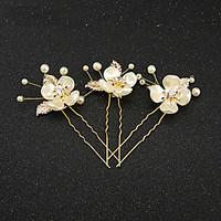 Women\'s / Flower Girl\'s Rhinestone / Imitation Pearl / Resin Headpiece-Wedding / Special Occasion Hair Pin 2 Pieces