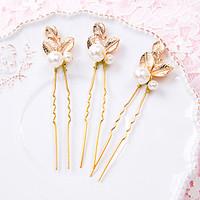 Women\'s / Flower Girl\'s Alloy / Imitation Pearl Headpiece-Wedding / Special Occasion Hair Pin 2 Pieces
