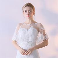 Women\'s Wrap Capelets Tulle Wedding Party/Evening Lace Rhinestone