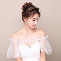 Women\'s Wrap Capelets Tulle Wedding Party/Evening Rhinestone