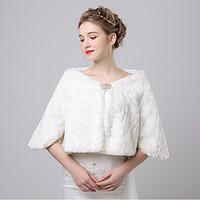 Women\'s Wrap Shrugs Faux Fur / Imitation Cashmere Wedding / Party/Evening Button / Pattern / Rhinestone