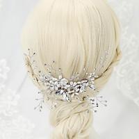 Women\'s Alloy Imitation Pearl Cubic Zirconia Acrylic Headpiece-Wedding Special Occasion Hair Combs 1 Piece