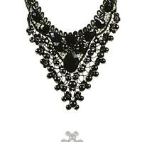 womens luxury black lace statement necklace collar necklace