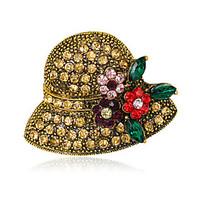 womens brooches fashion vintage rhinestone alloy flower jewelry for we ...