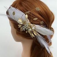 Women\'s Feather / Rhinestone / Alloy / Acrylic Headpiece-Wedding / Special Occasion / Casual Flowers / Hair Clip 1 Piece